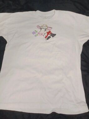 Fruit of the Loom Single Stitch Homemade Painted Cow with Ringing Bell Shirt